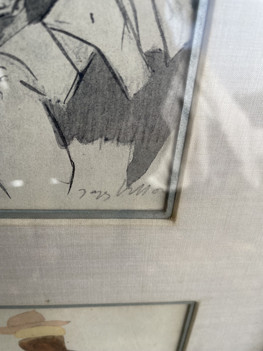 Triptyque d’aquarelles de Jacques Villon -photo-3