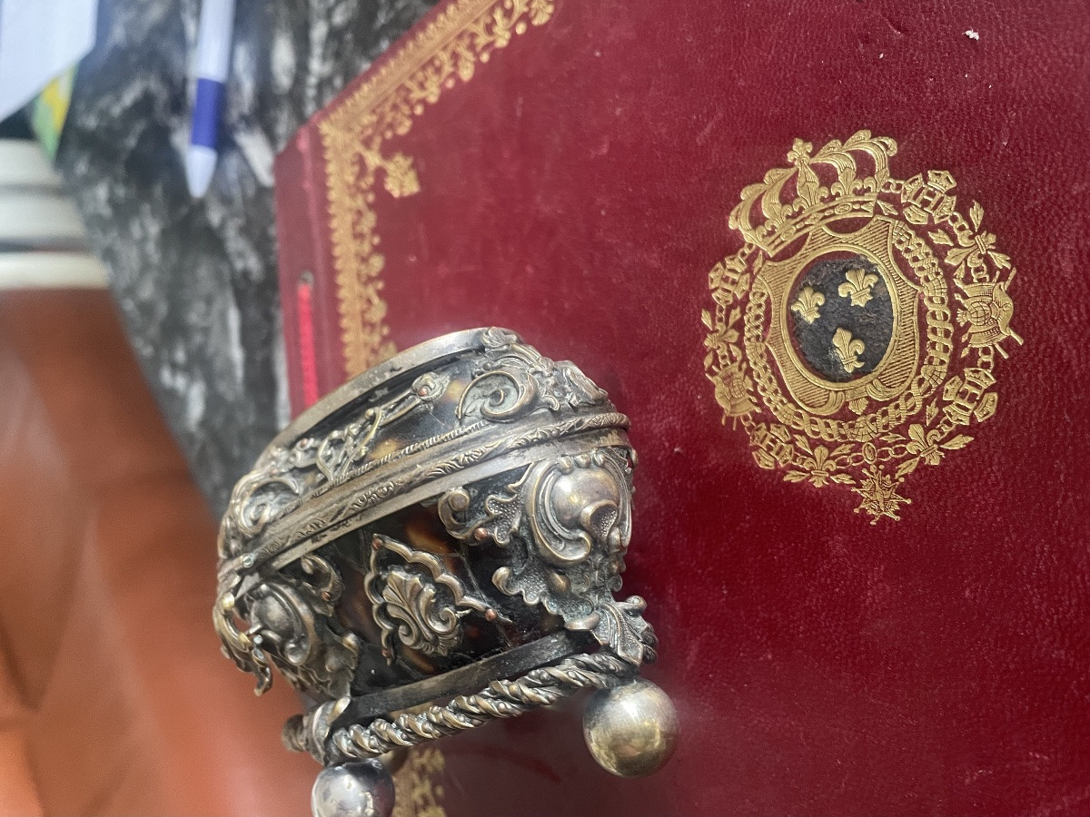 18th Century Tortoiseshell And Silver Jewelry Box -photo-6