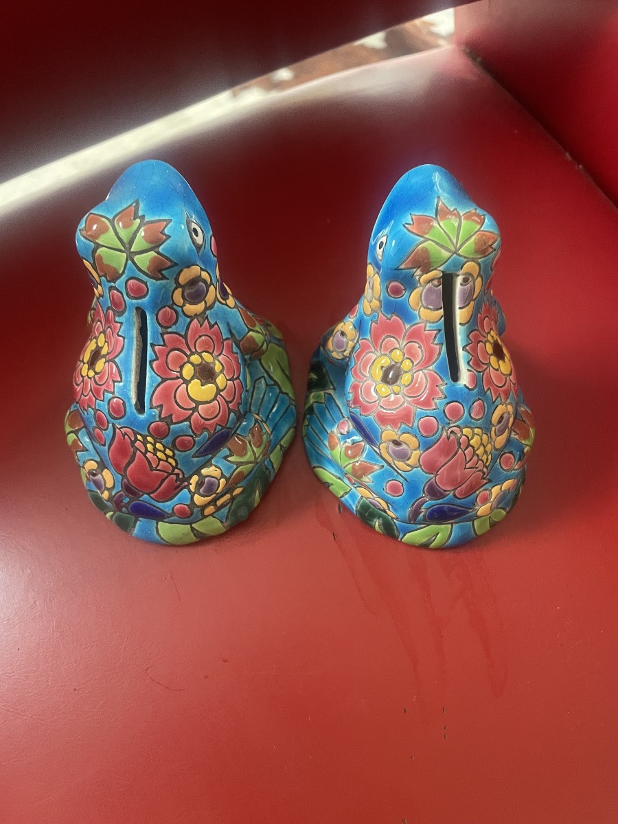 Pair Of Lomgwy Piggy Bank Frogs-photo-3