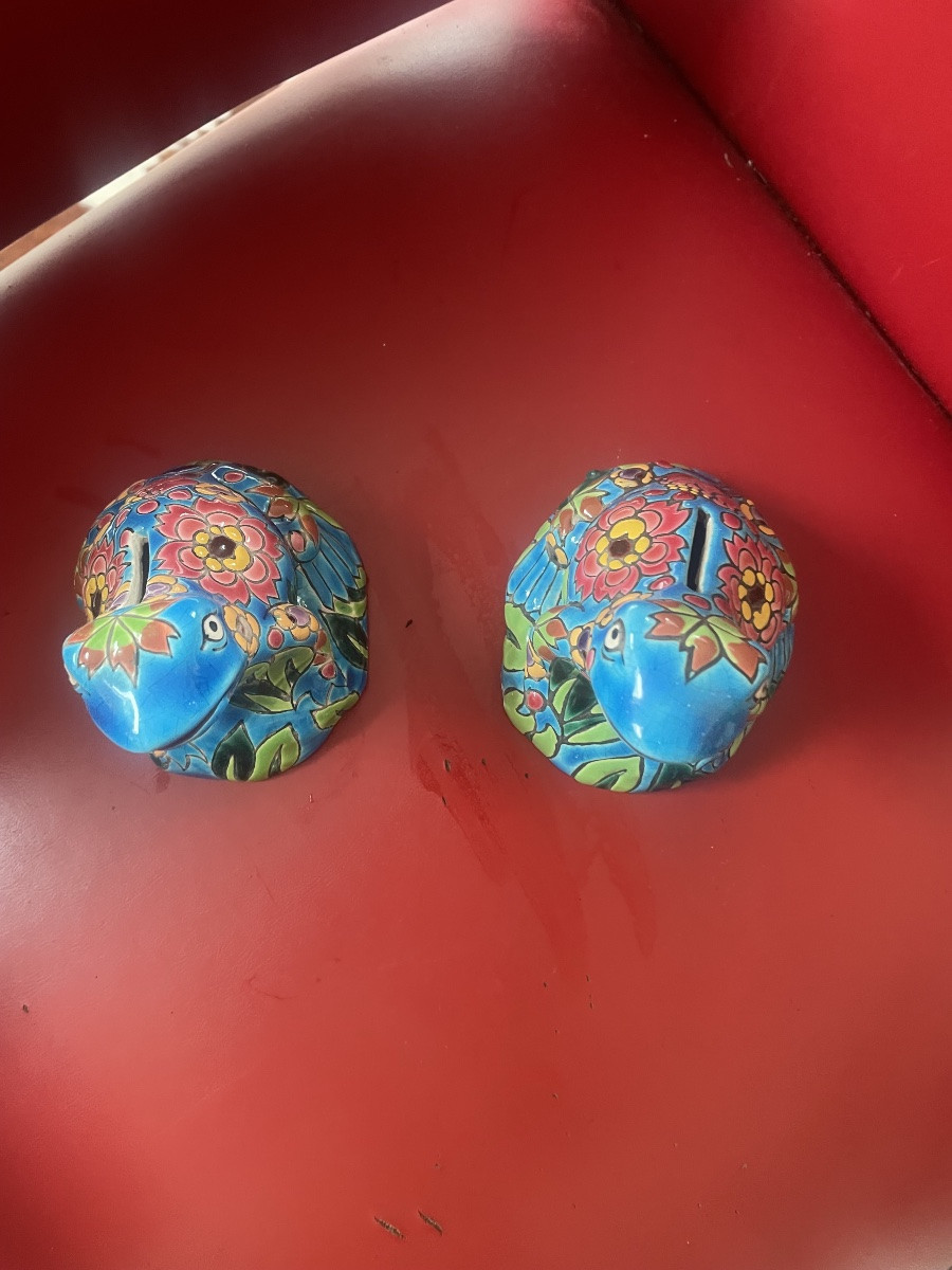 Pair Of Lomgwy Piggy Bank Frogs-photo-4