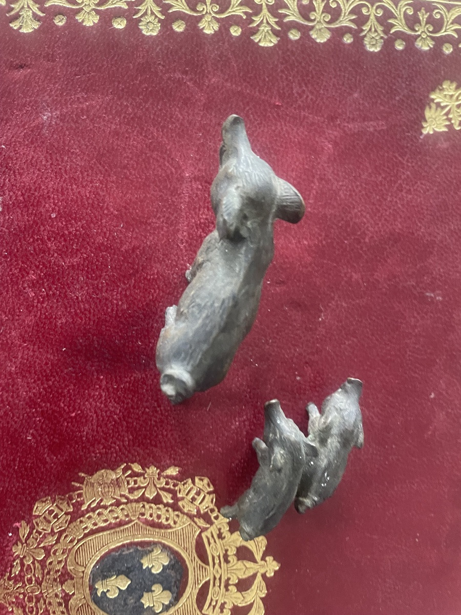 Laie et ses petits bronze de vienne -photo-3