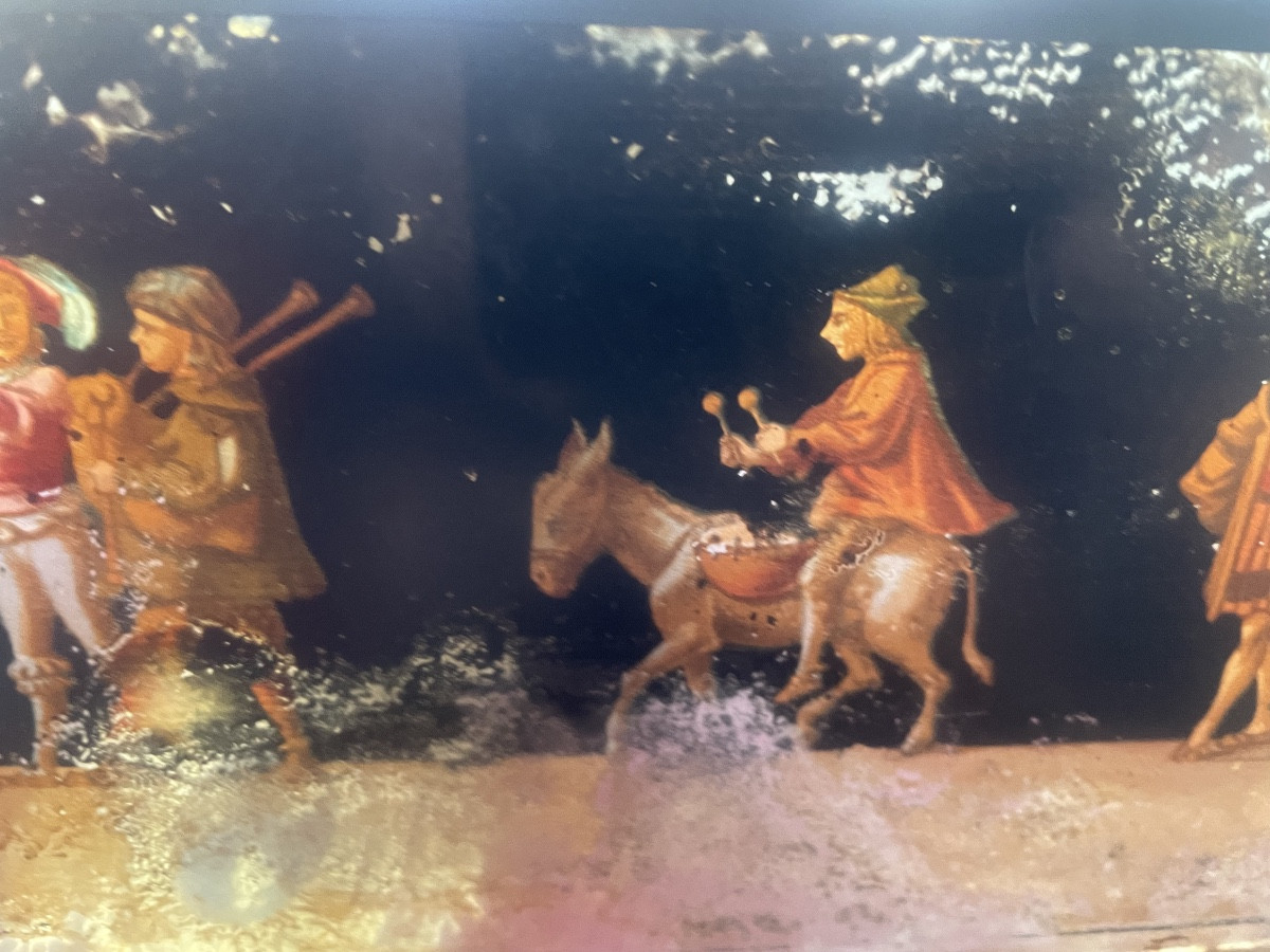Plaque fixé sous verre  les saltimbanques 