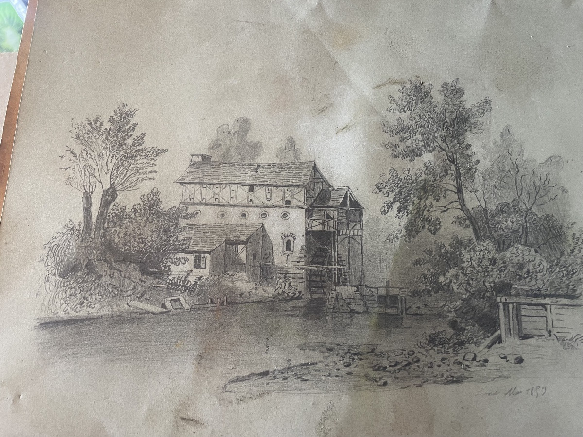 Mill And River Drawing -photo-4