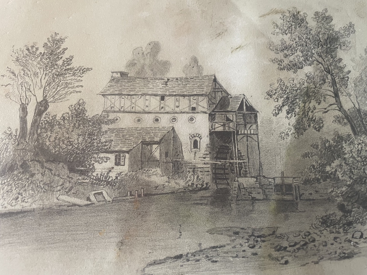 Mill And River Drawing -photo-2