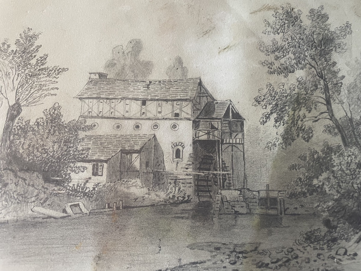 Mill And River Drawing -photo-3