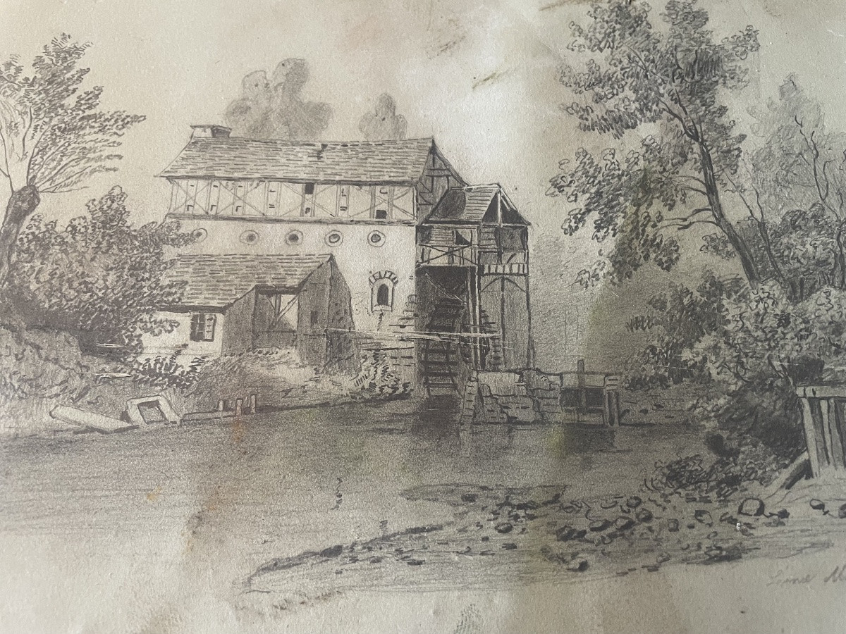 Mill And River Drawing -photo-4