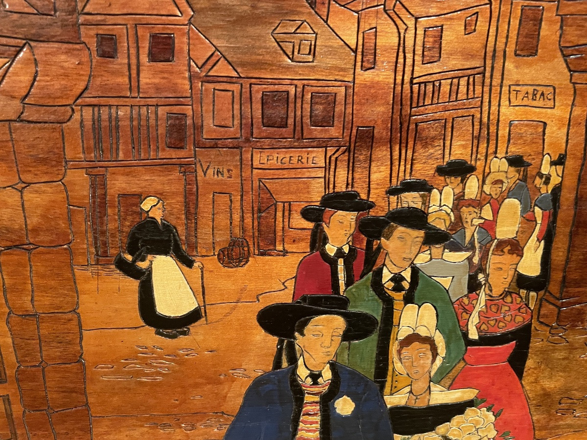 Tableau breton en  bois peint -photo-4