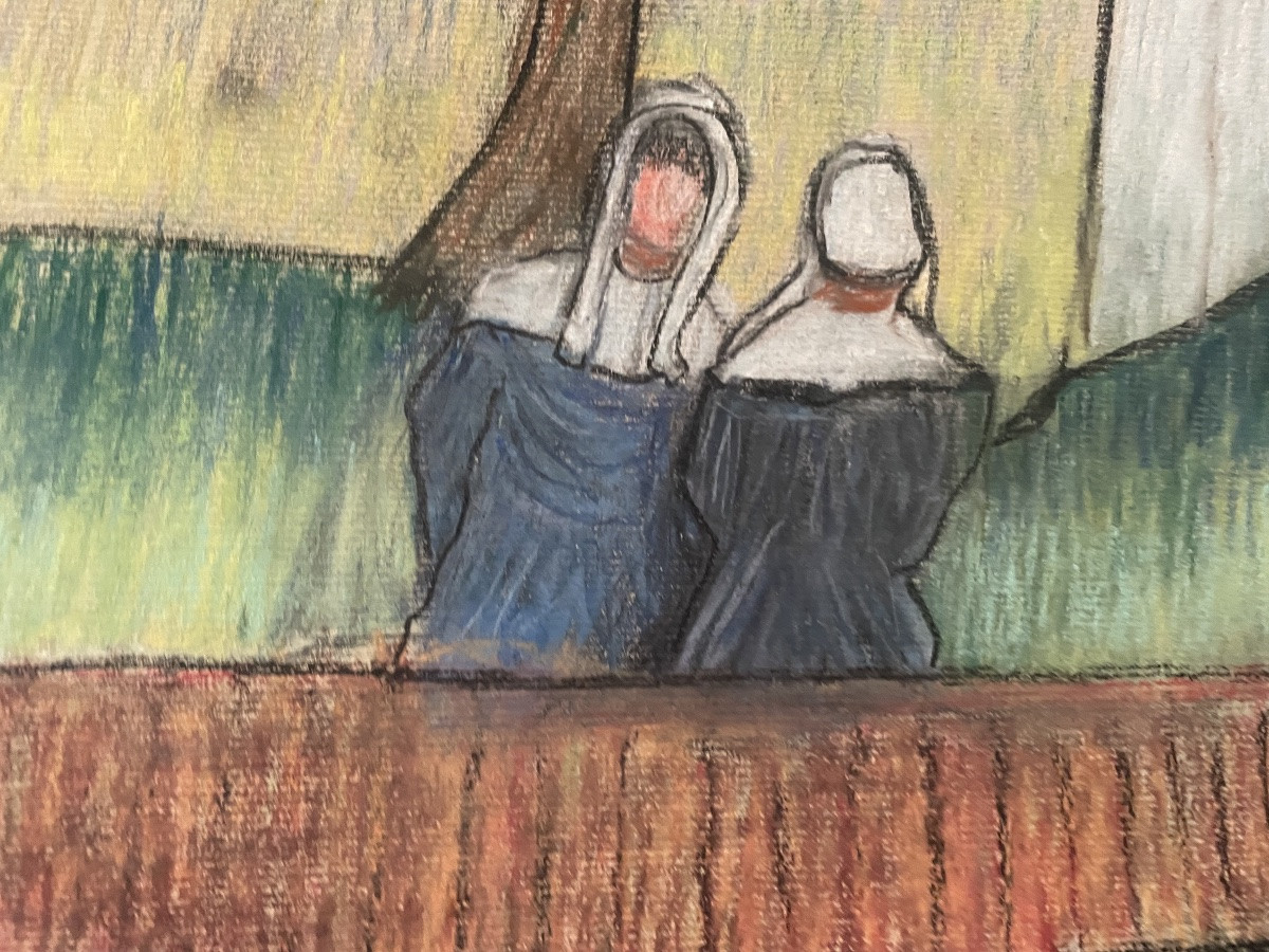 Pastel Of Two Breton Women -photo-6