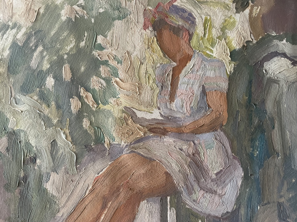 Woman Reading In The Garden -photo-1