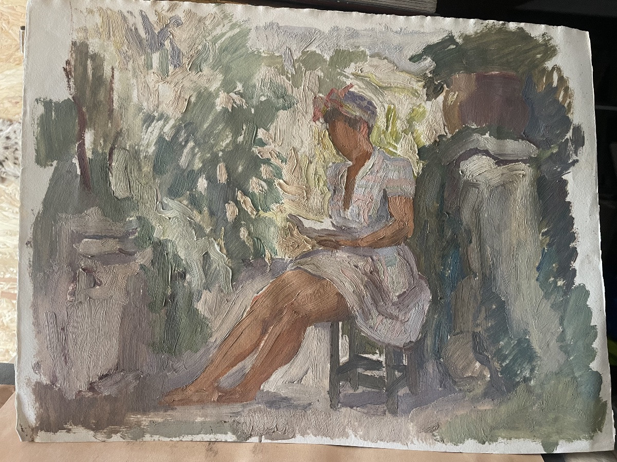 Woman Reading In The Garden -photo-6