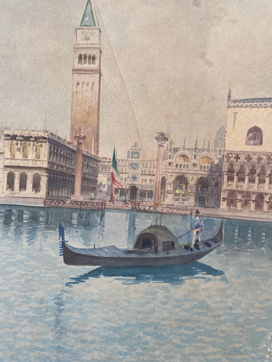 Pair Of Watercolors Of Venice By Gustavi-photo-5