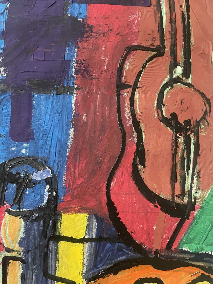 Still Life With Guitar By Pierre Ambrogiani 