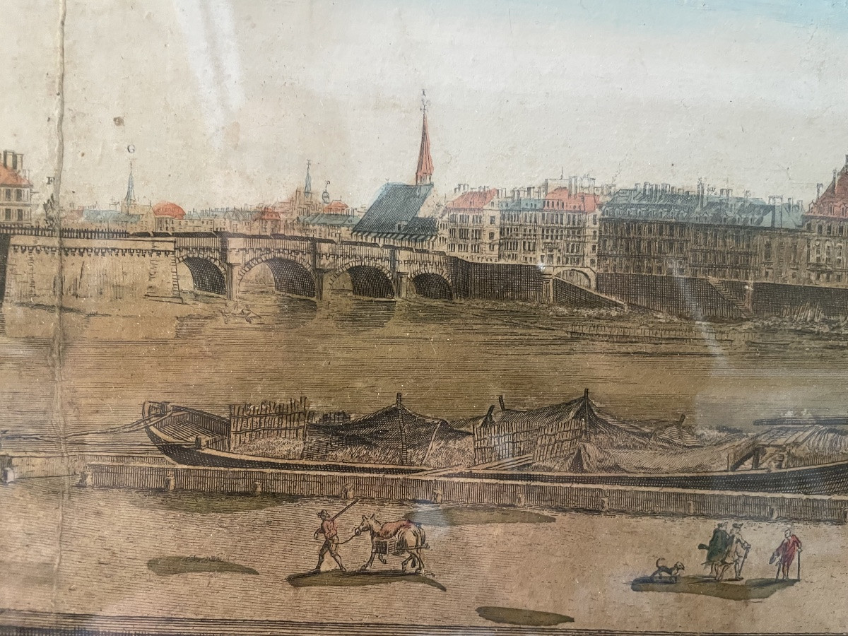 Gravure  d’une vue de Paris -photo-2