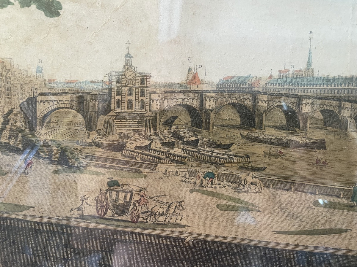 Gravure  d’une vue de Paris -photo-3