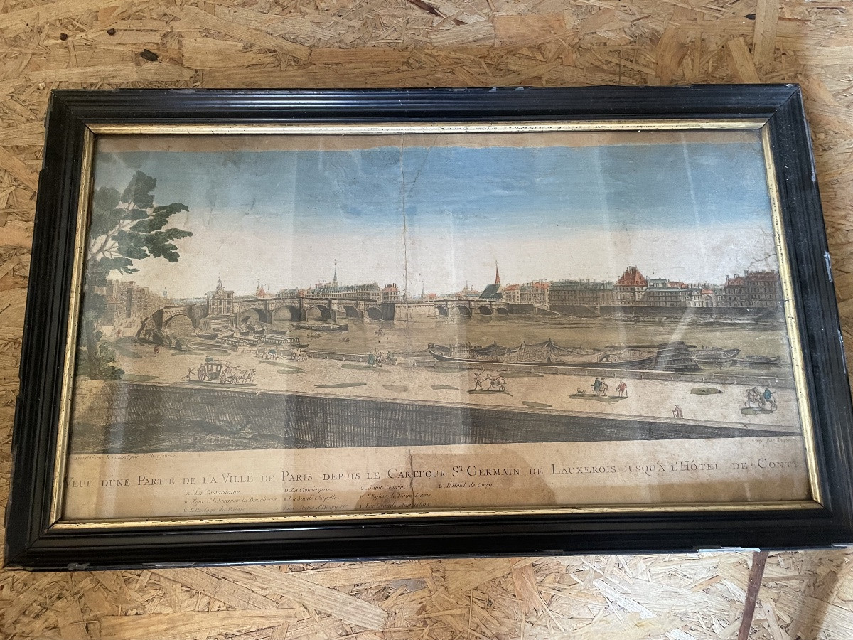 Gravure  d’une vue de Paris -photo-1