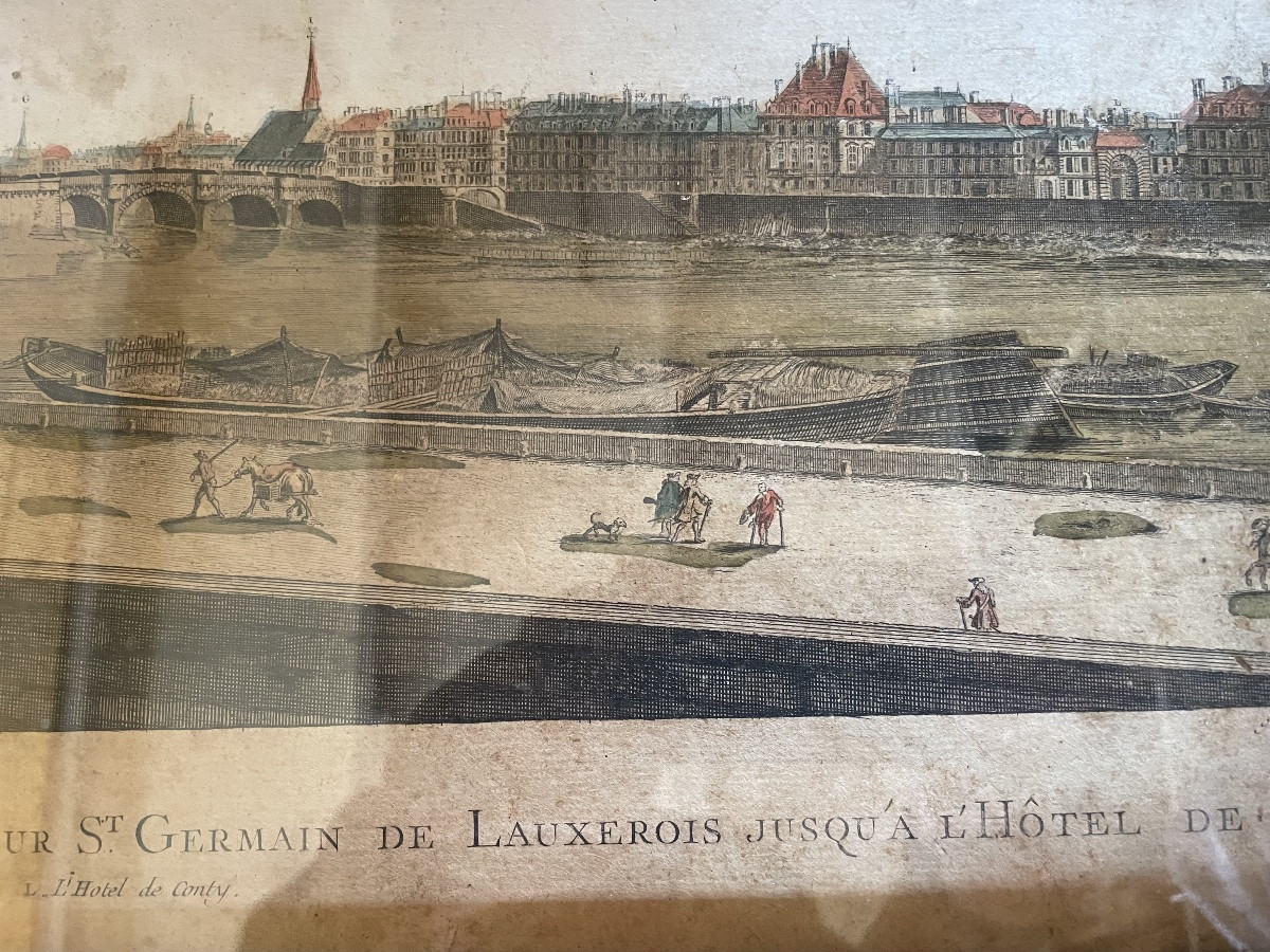 Gravure  d’une vue de Paris -photo-2