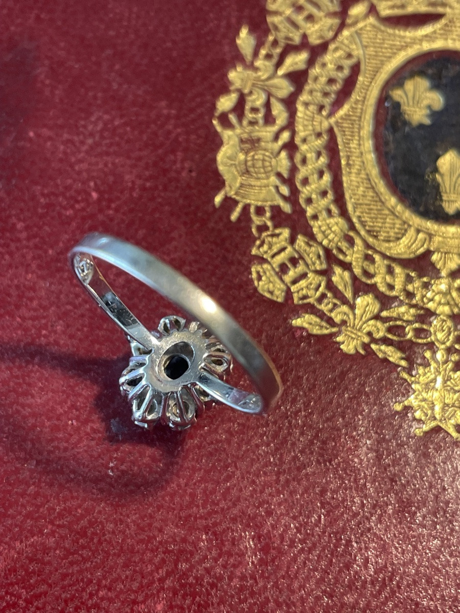 Bague or saphir et brillants -photo-4