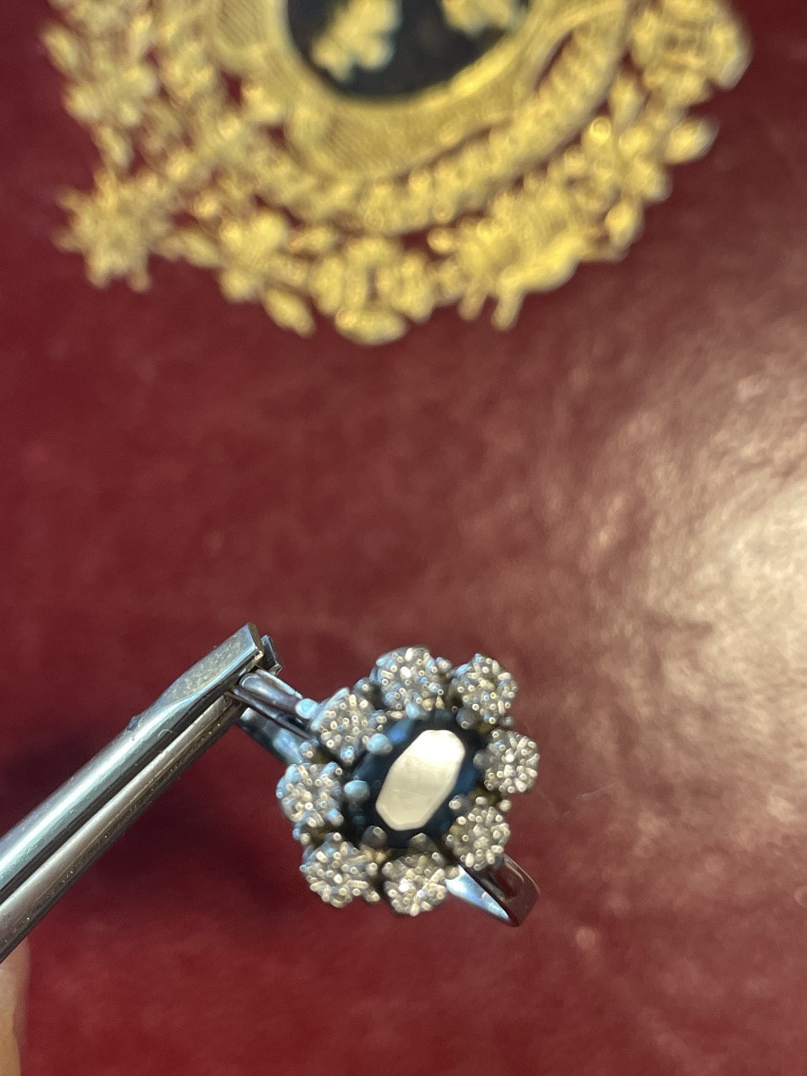 Bague or saphir et brillants -photo-1