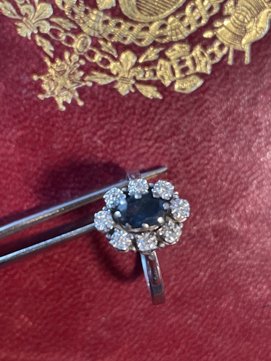 Bague or saphir et brillants -photo-8