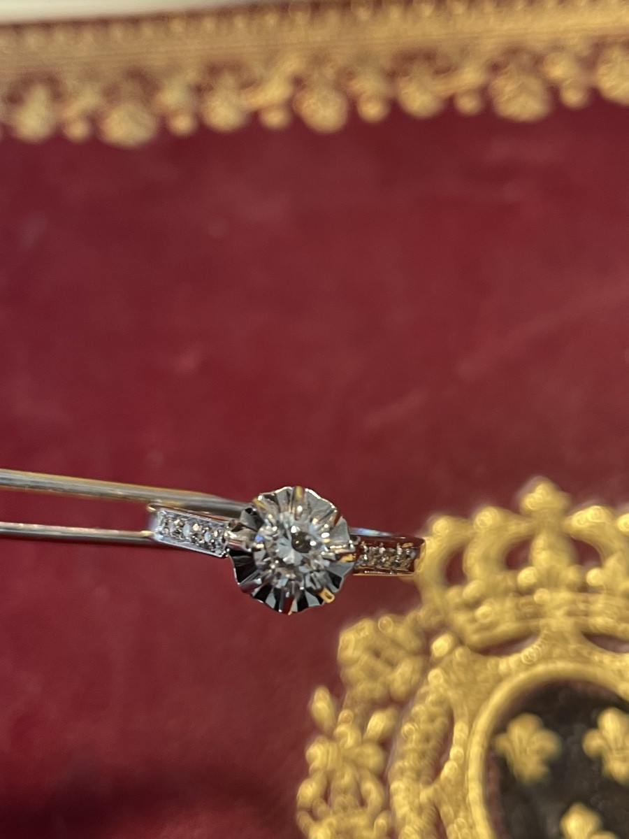 Bague Solitaire or avec diamant -photo-4