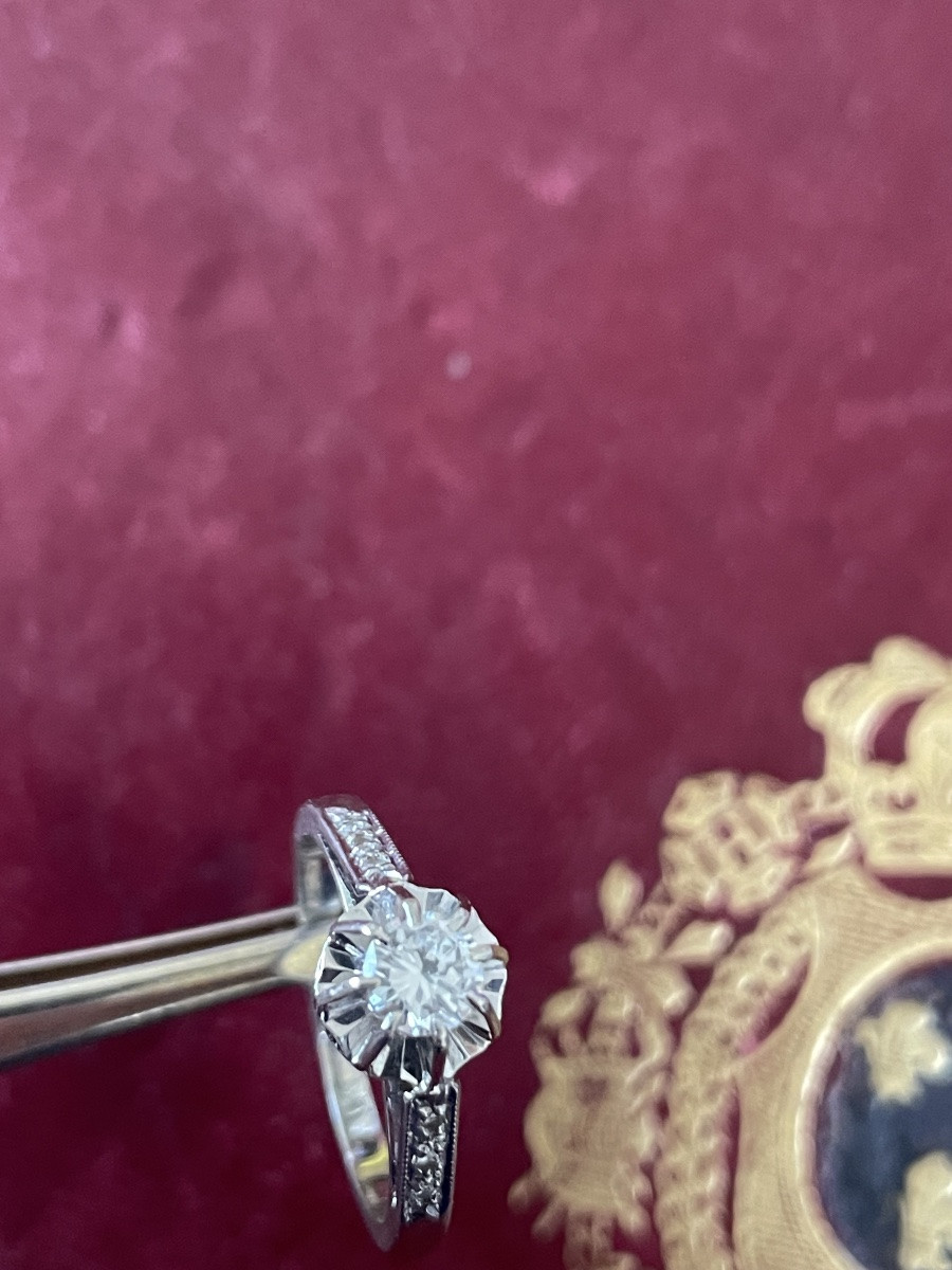 Bague Solitaire or avec diamant -photo-5