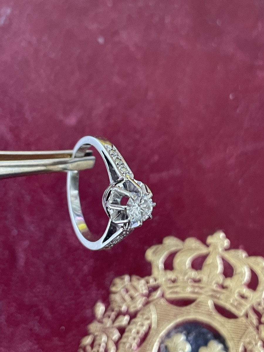 Bague Solitaire or avec diamant -photo-7