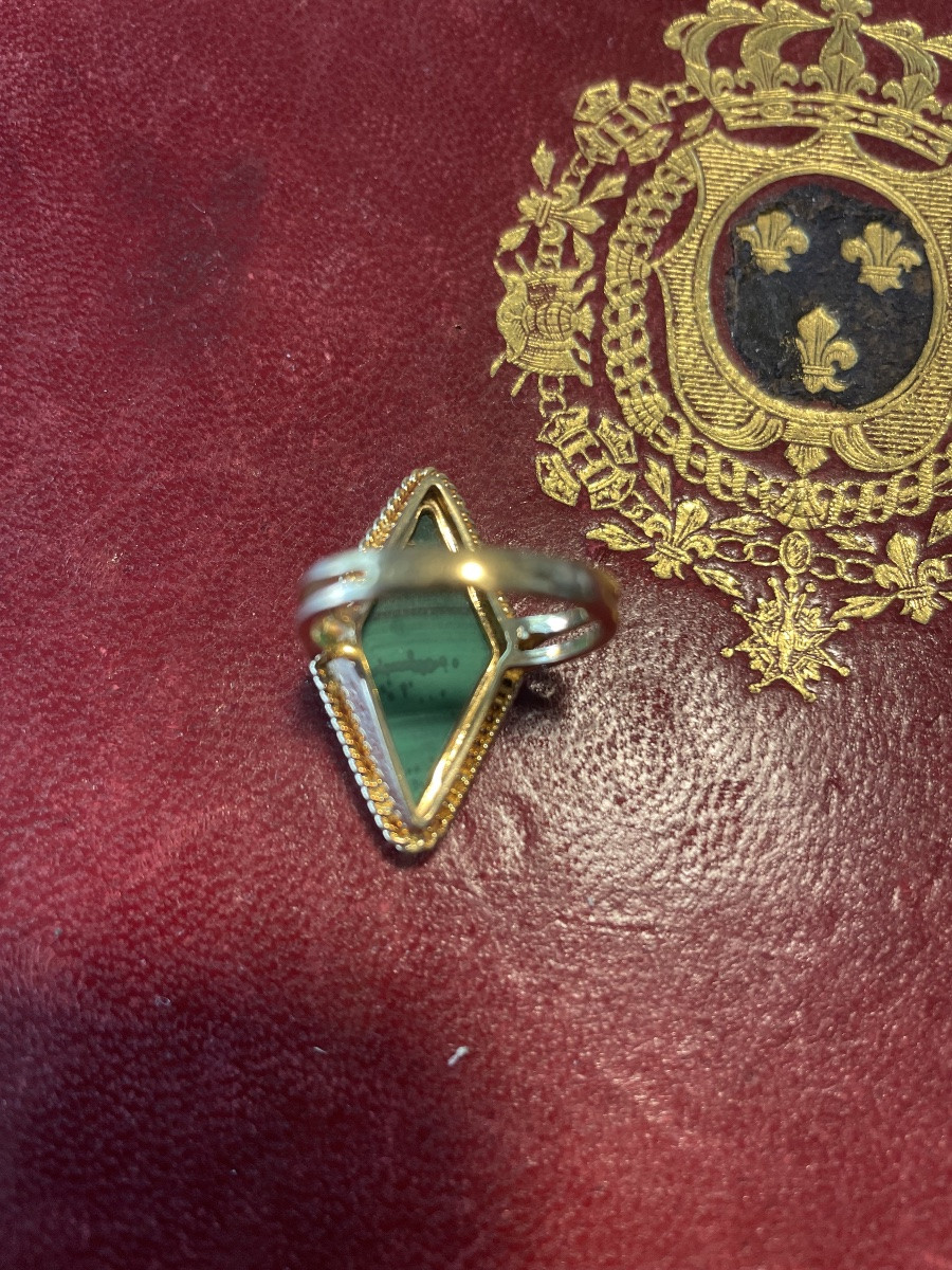 Bague or et Malachite -photo-3