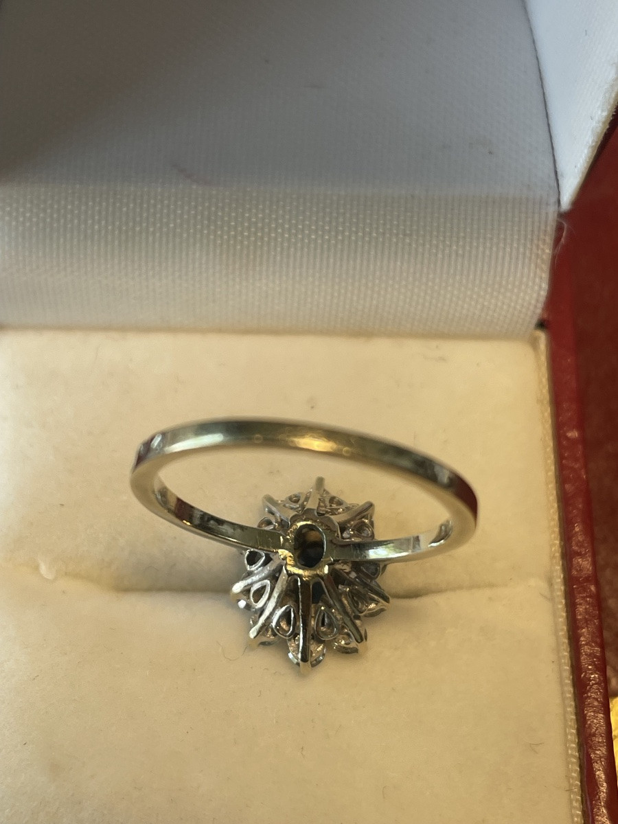 Bague or blanc saphir et brillants -photo-6