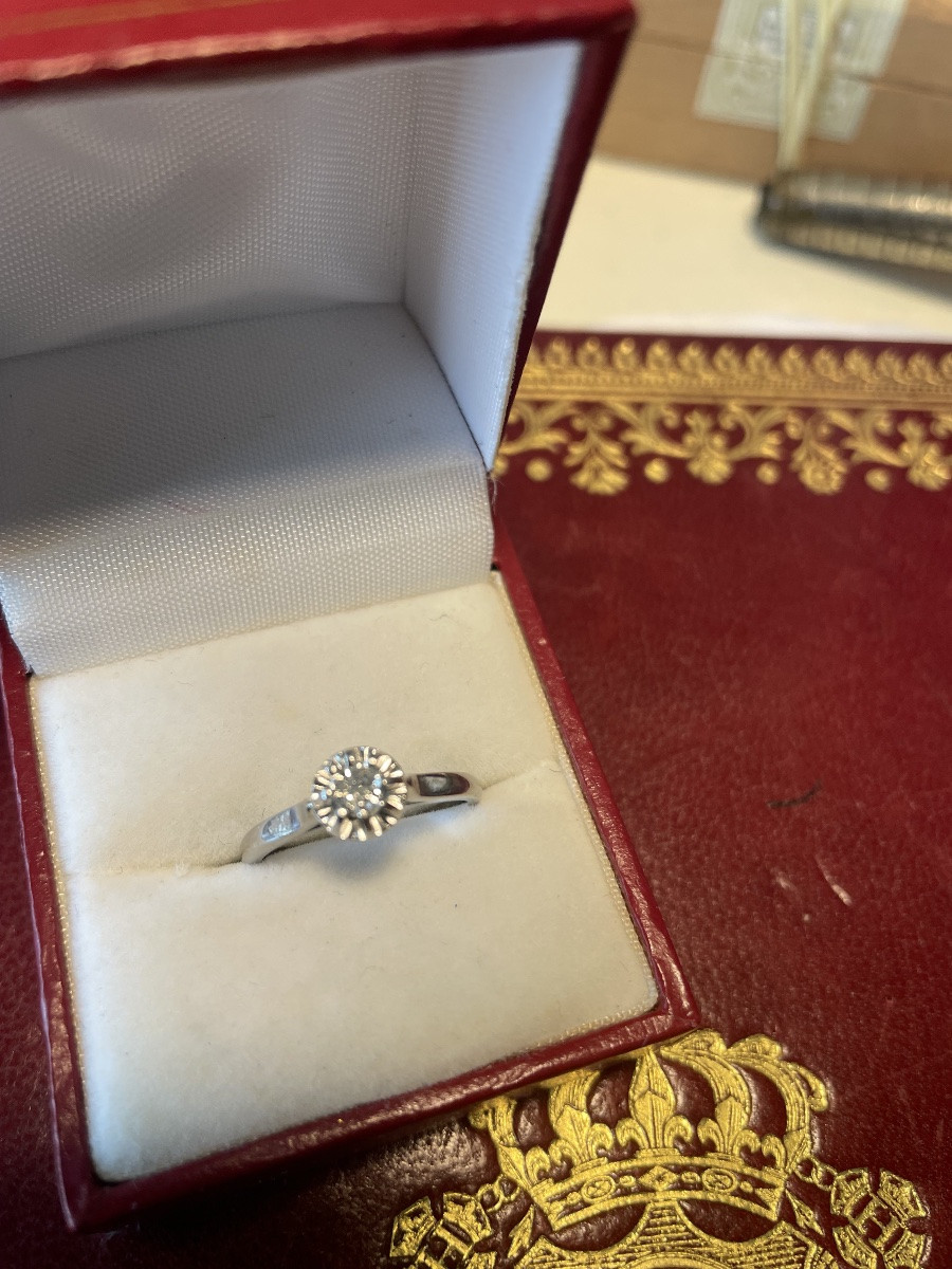Bague or solitaire diamant -photo-2