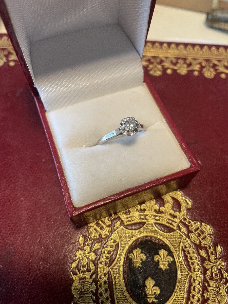 Bague or solitaire diamant 