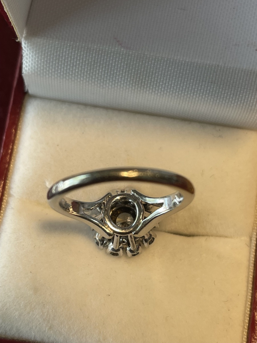 Bague ancienne or blanc et diamants -photo-4