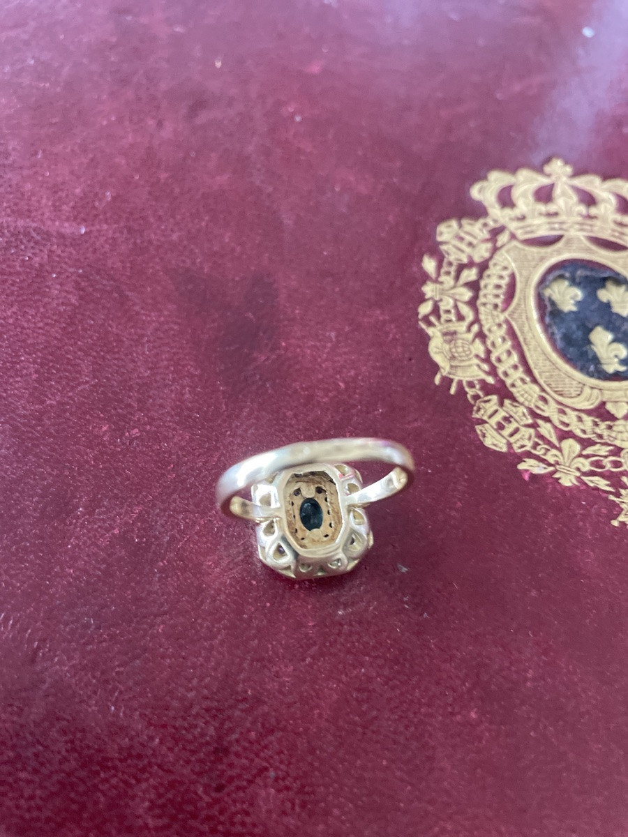 Bague or émeraude et brillants -photo-2