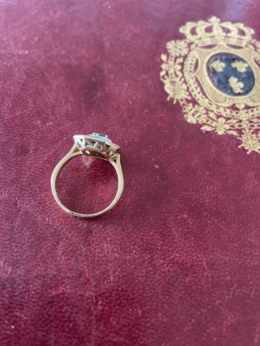 Bague or émeraude et brillants -photo-5