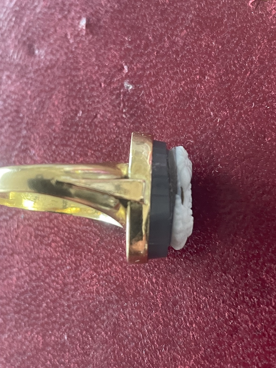 Gold And Agate Cameo Ring -photo-2