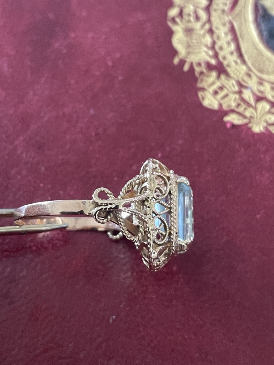 Bague or et Aigue marine -photo-2