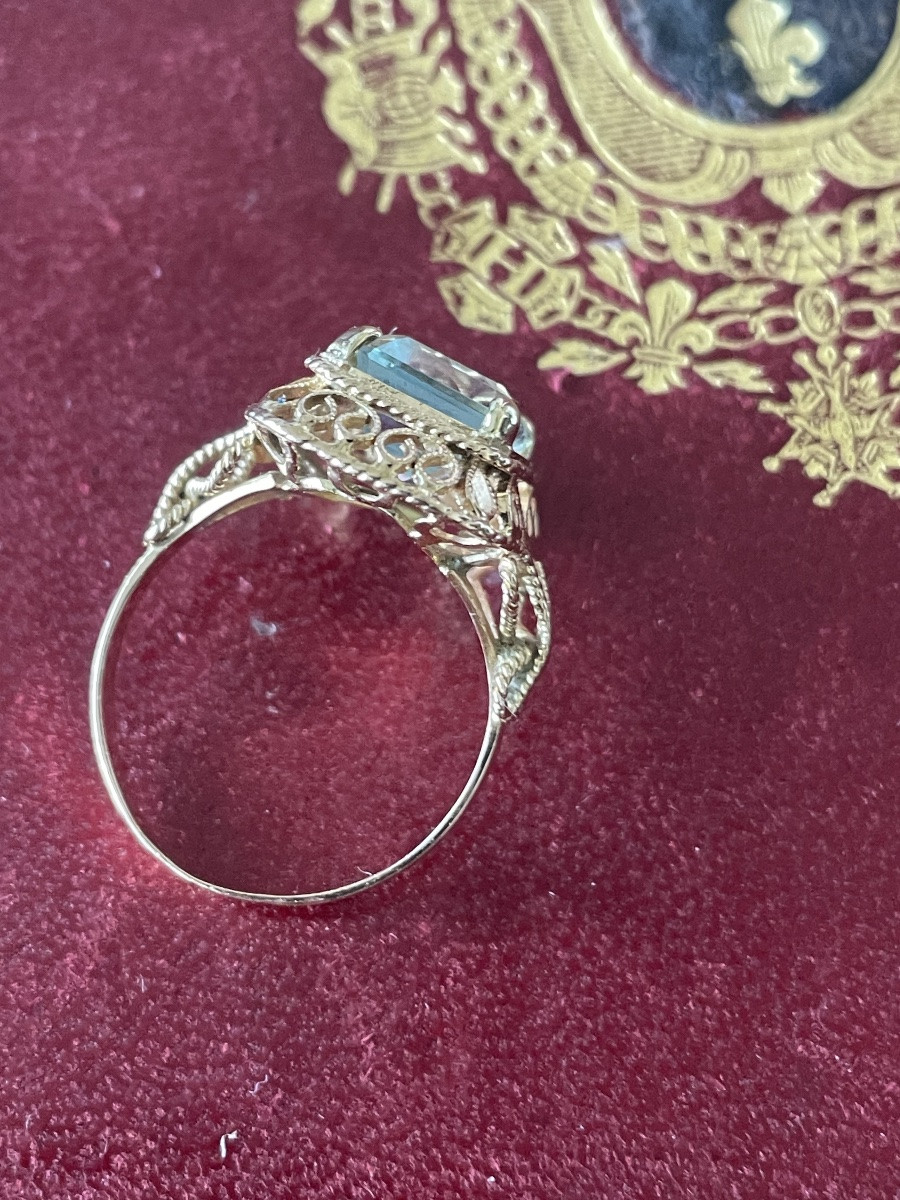 Bague or et Aigue marine -photo-3