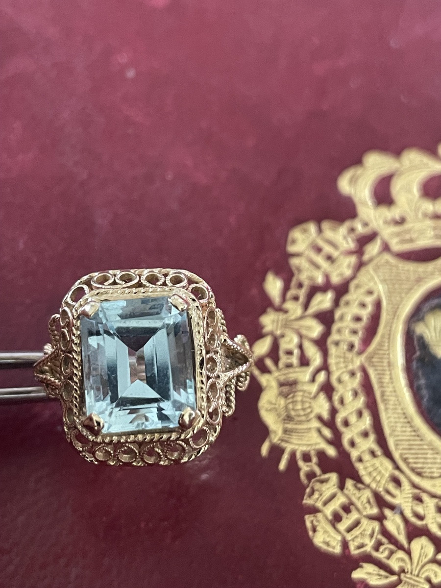 Bague or et Aigue marine -photo-8