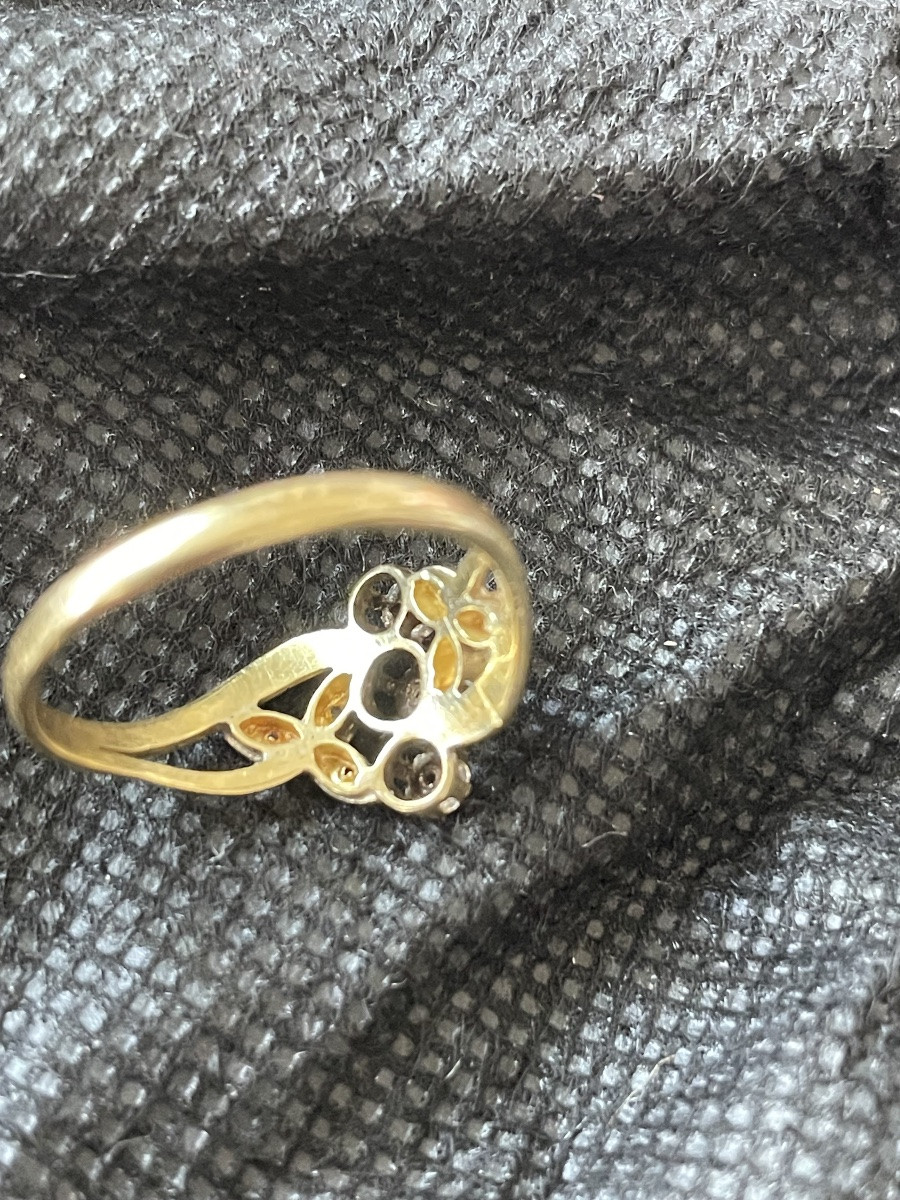 Gold And Pink Diamond Ring -photo-3