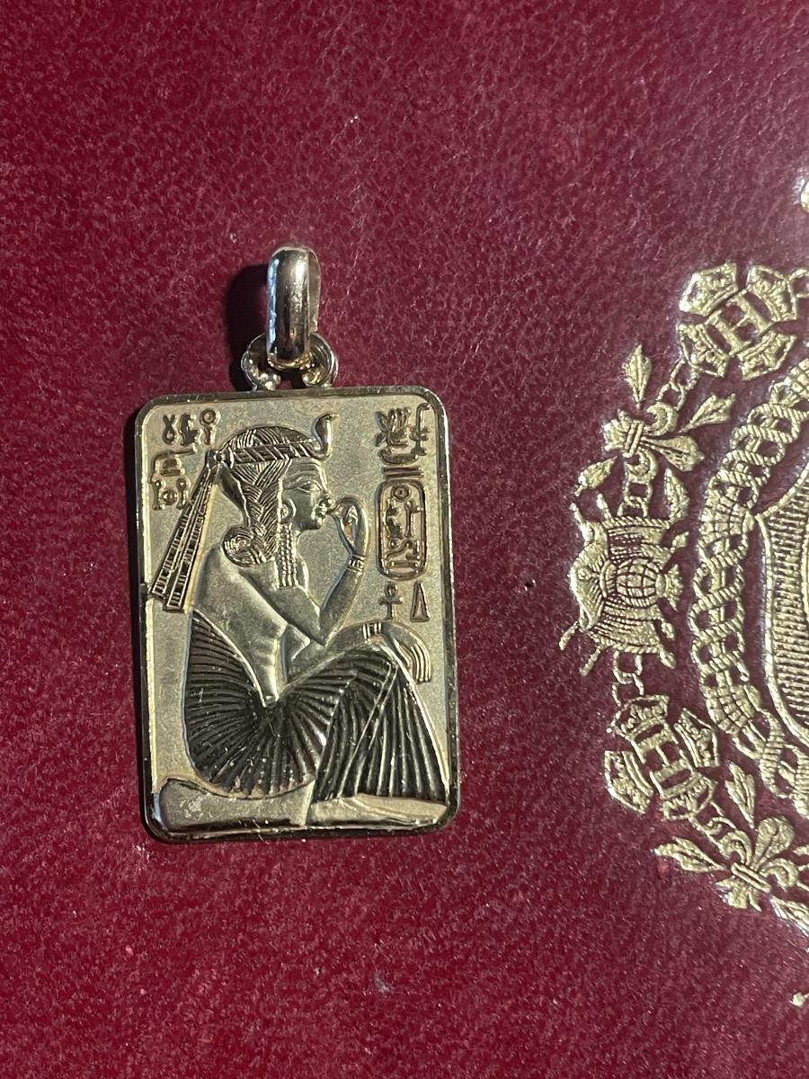Gold Pendant With Egyptian Decor -photo-4