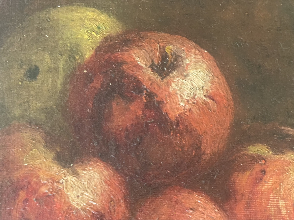 Corbeille rotin et pommes -photo-2