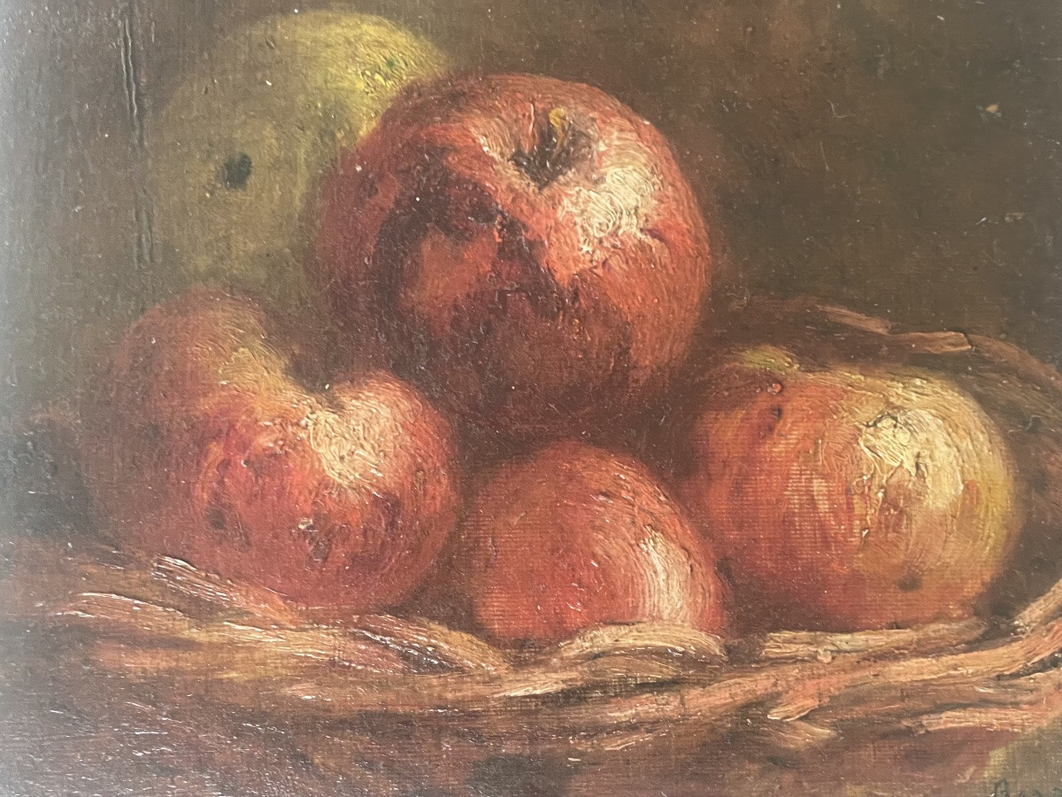 Corbeille rotin et pommes -photo-4