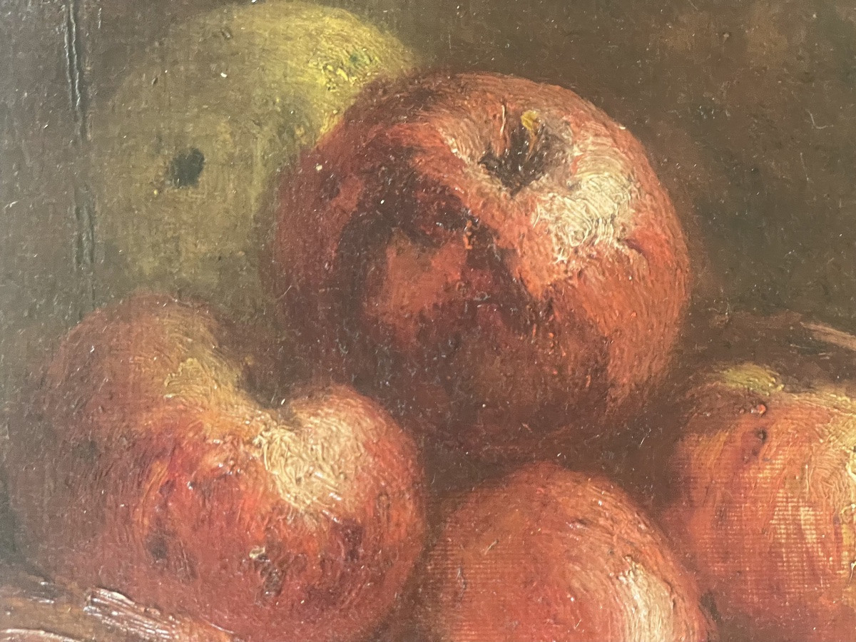 Corbeille rotin et pommes -photo-3