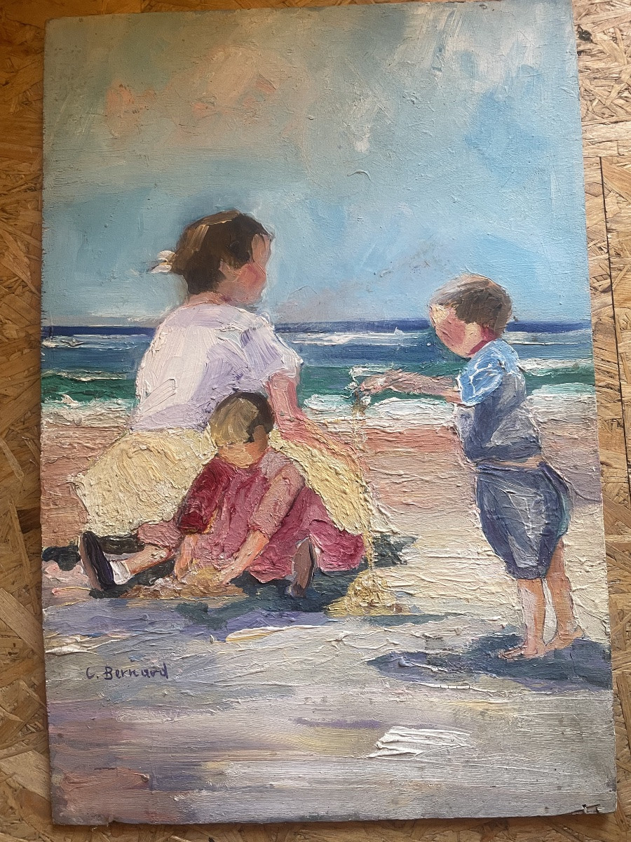 Children's Games On The Beach By C. Bernard -photo-1
