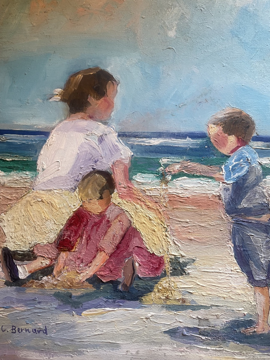 Children's Games On The Beach By C. Bernard -photo-6