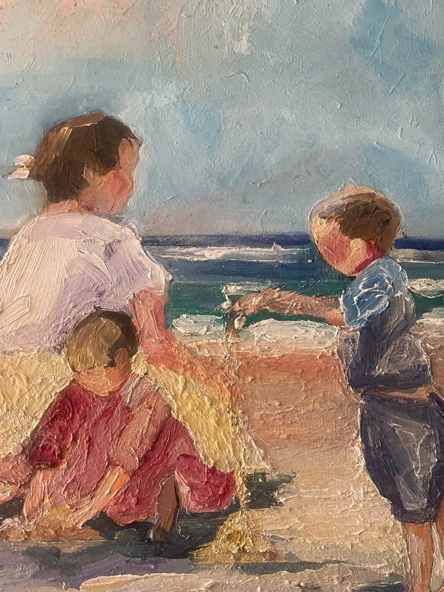 Children's Games On The Beach By C. Bernard -photo-8
