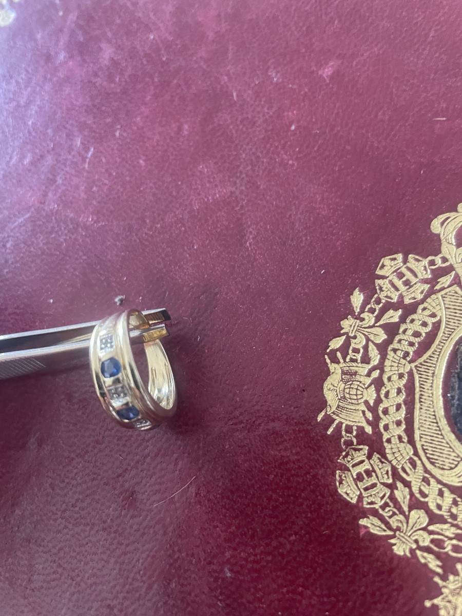 Gold Ring With Sapphires And Diamonds -photo-2