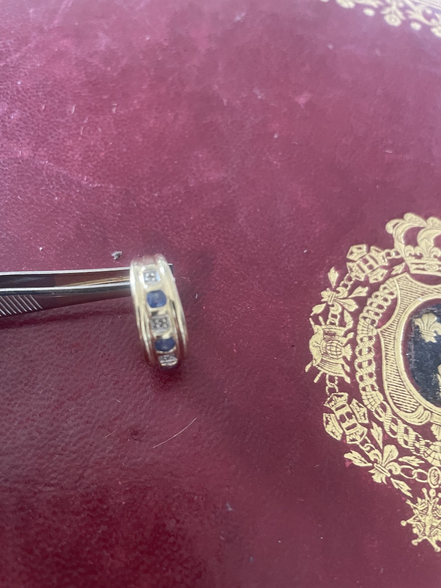 Gold Ring With Sapphires And Diamonds -photo-3