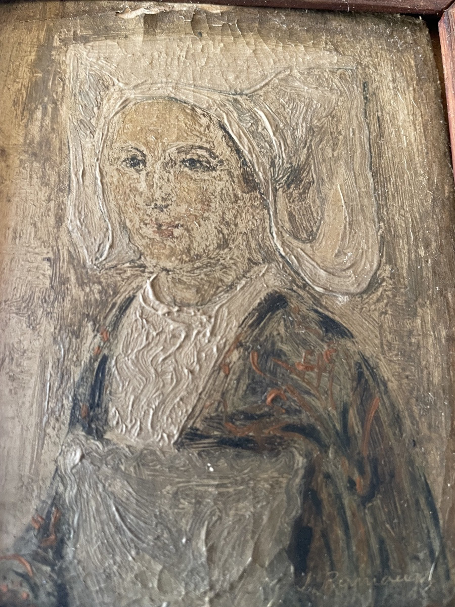 Pair Of Breton Paintings By J. Ramaugé -photo-3