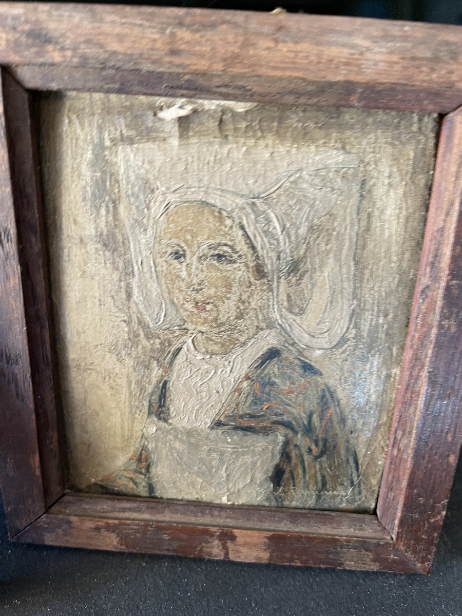 Pair Of Breton Paintings By J. Ramaugé -photo-6
