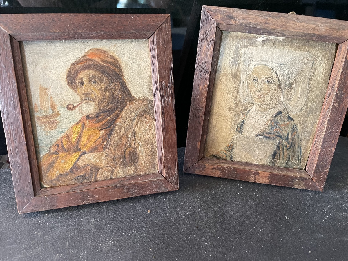 Pair Of Breton Paintings By J. Ramaugé 